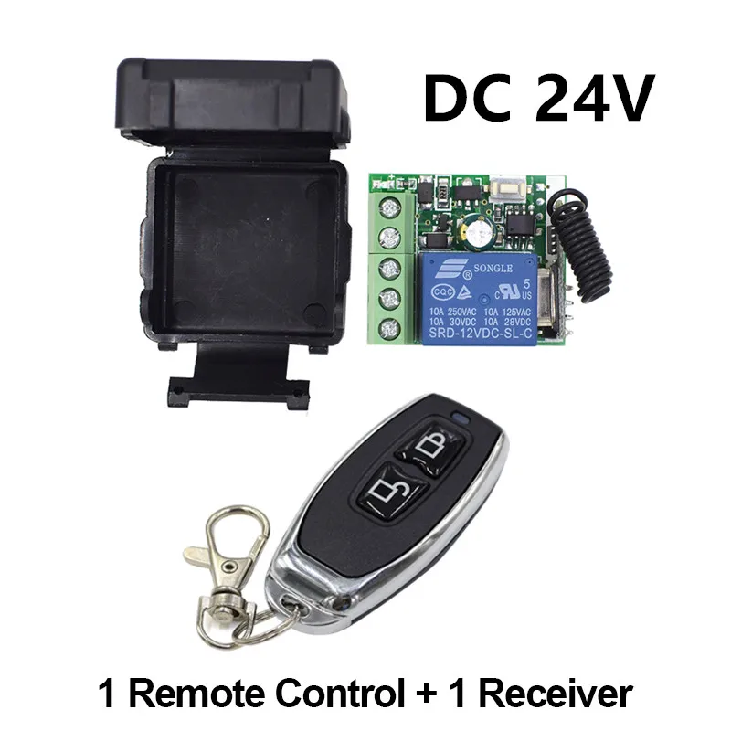 Universal Wireless Remote Control Switch DC 12V 24V 1CH Relay Receiver Module + RF 433 Mhz Transmitter Electronic Gate Diy