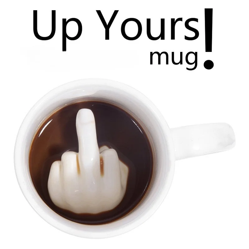 

1pc Up Yours Cup Middle Finger Cup Ceramic Mugs Personality Ceramic Trick The Finger Funny Gift for Friends Coffee Mugs