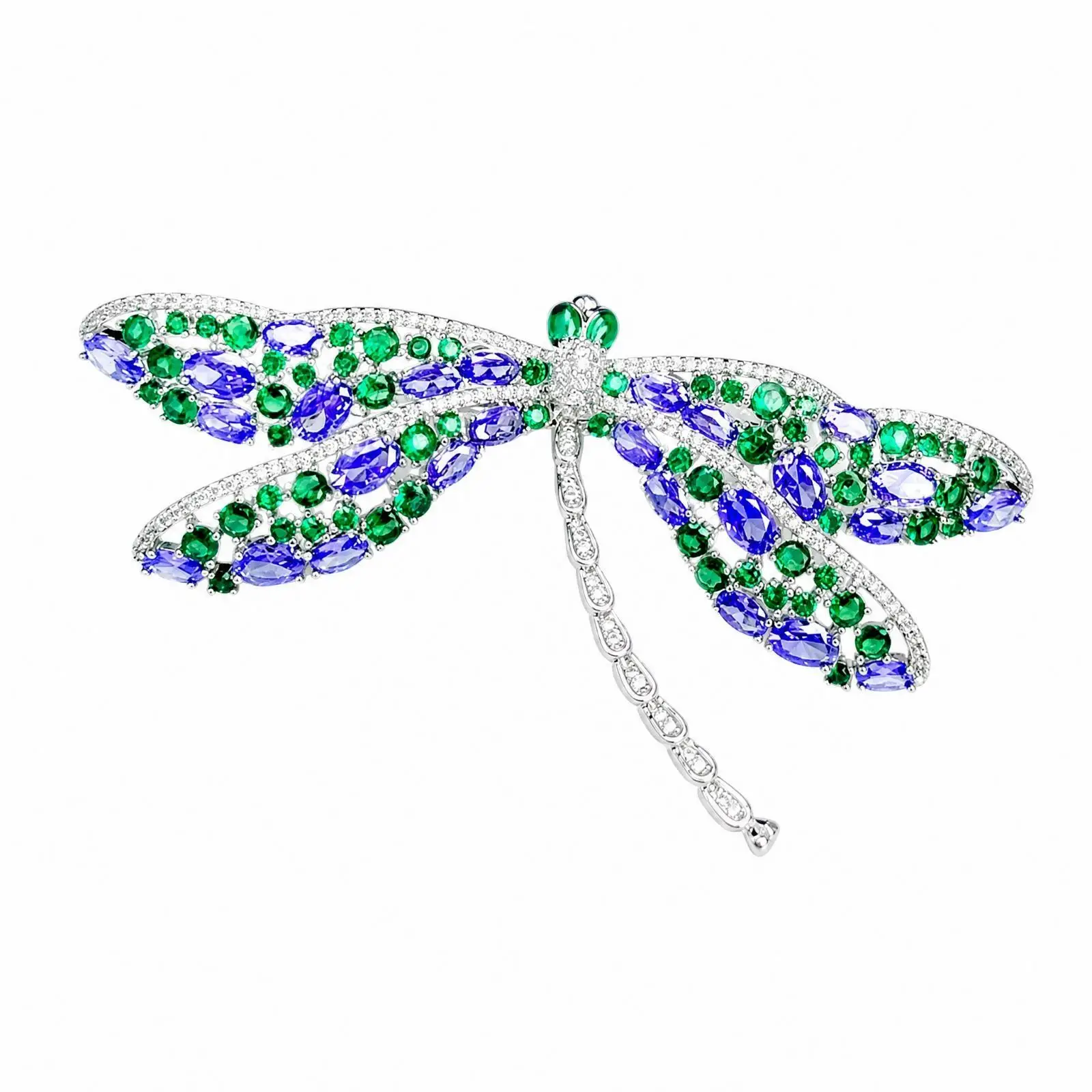 Handmade Rhinestone Dragonfly Brooch Pin Luxury Women Suit Jacket Ornament Jewelry Gift