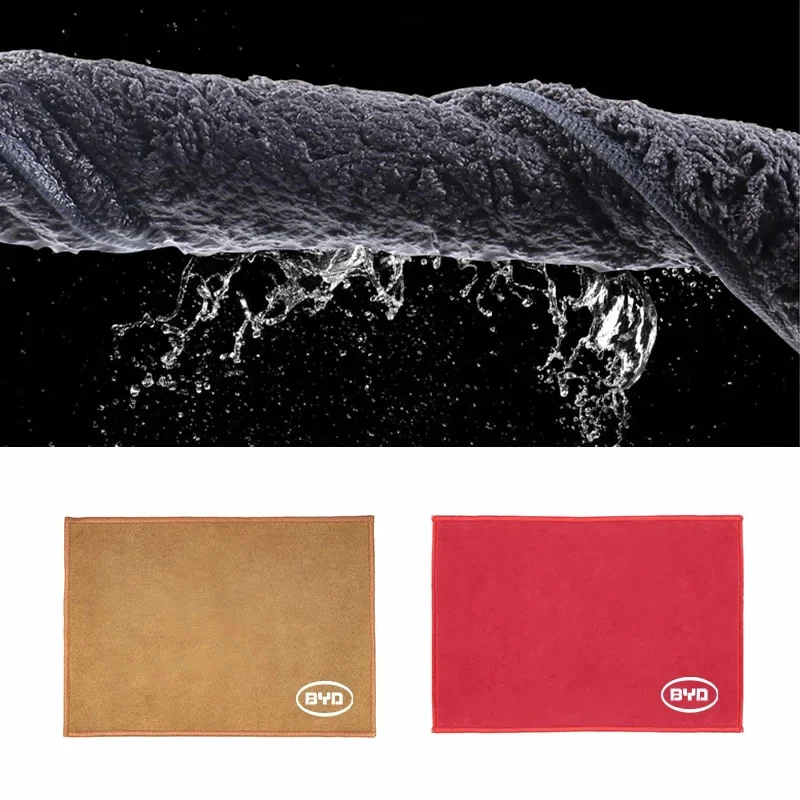 Auto Detailing Microfiber Cleaning Towel For BYD Atto 3 Seal Dolphin Han Tang Song Yuan Lint‑Free Car Interior Care Accessory Pa