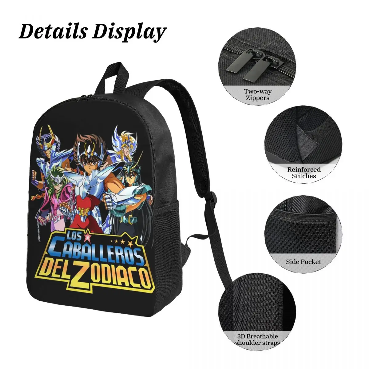 Cavalieri dello zodiaco Saint Seiya Zaino Studente Ragazzo Ragazza BookBag Borsa da scuola Borse a tracolla Borsa da pranzo isolata 3ps Astuccio