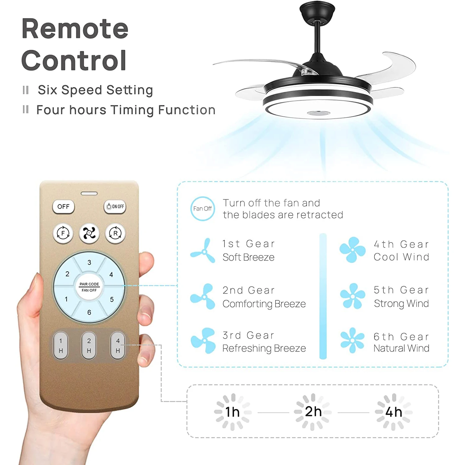 Ceiling Fan  Fandelier Ceiling Fan Lights and Bluetooth Speaker RGB Color Changing with Remote Controller Living Room Restaurant