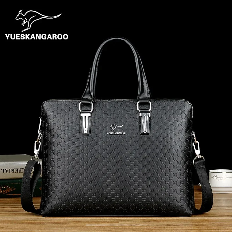 Imagem -03 - Maleta Masculina de Couro de Duas Camadas Bolsa de Ombro Casual Masculina Mensageiro Laptop Masculino Bolsas de Viagem Novo