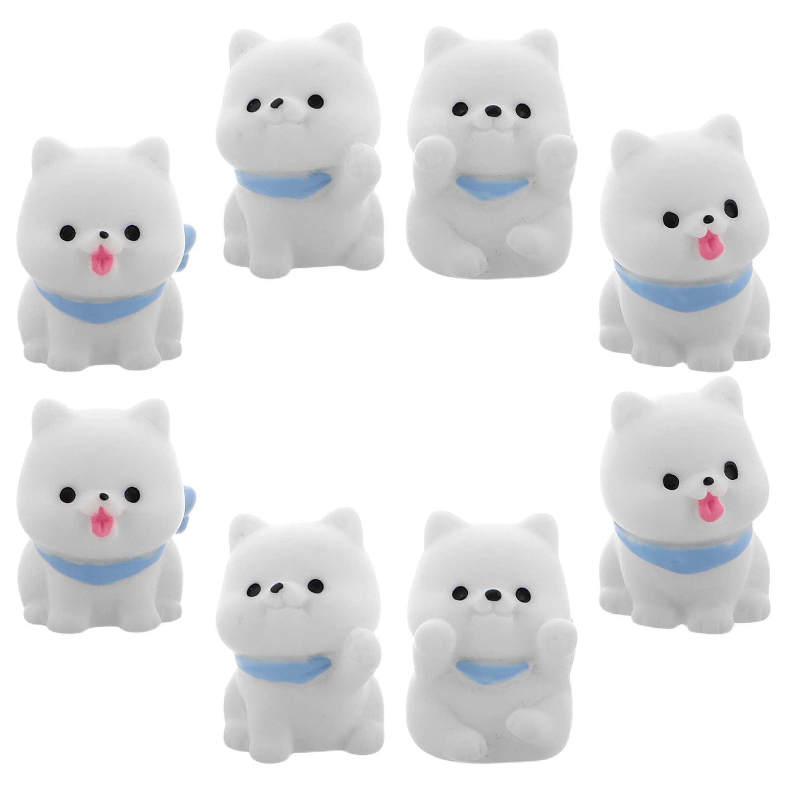 

8 Pcs Miniature Micro Landscape Ornament Resin Puppy Car Interior Dashboard Decoration