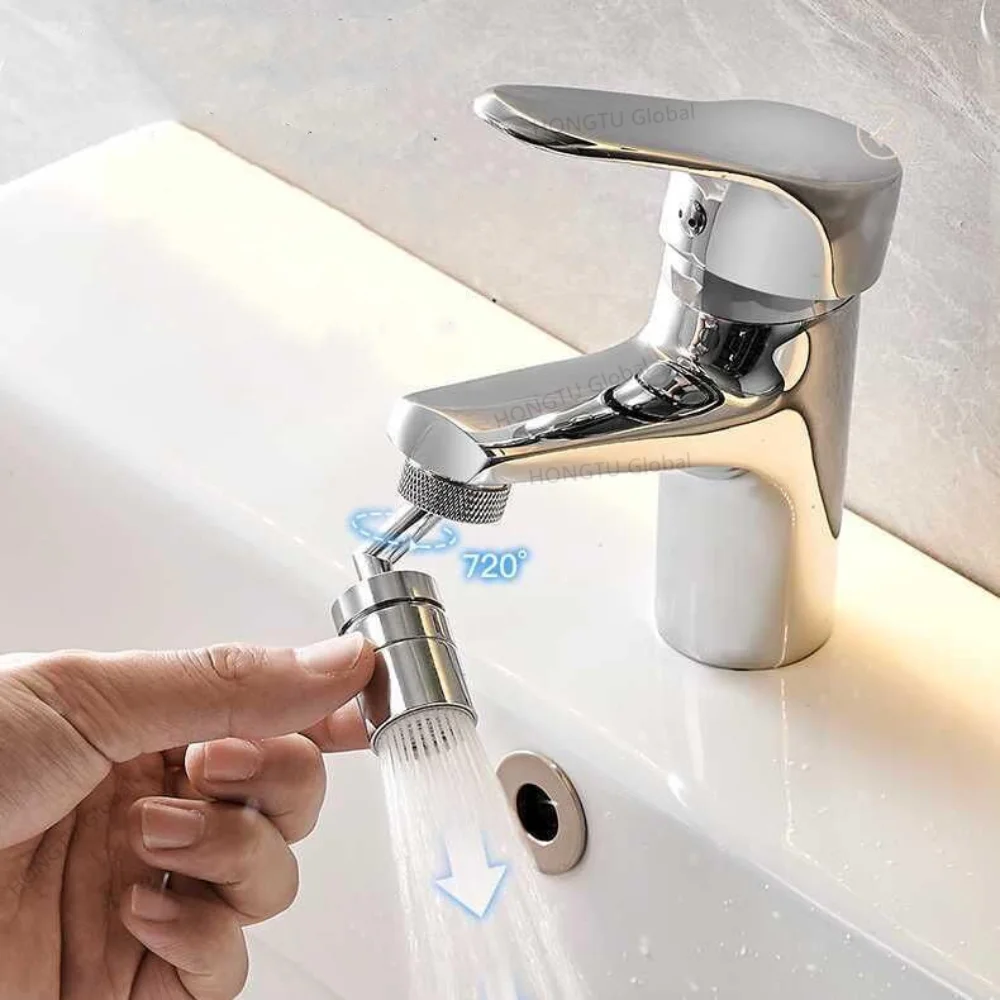 Metal 720° Universal Kitchen Faucet Extender Aerator Bathroom Tap Faucet Sprayer Saving Water Tap Nozzle Extender Adapter