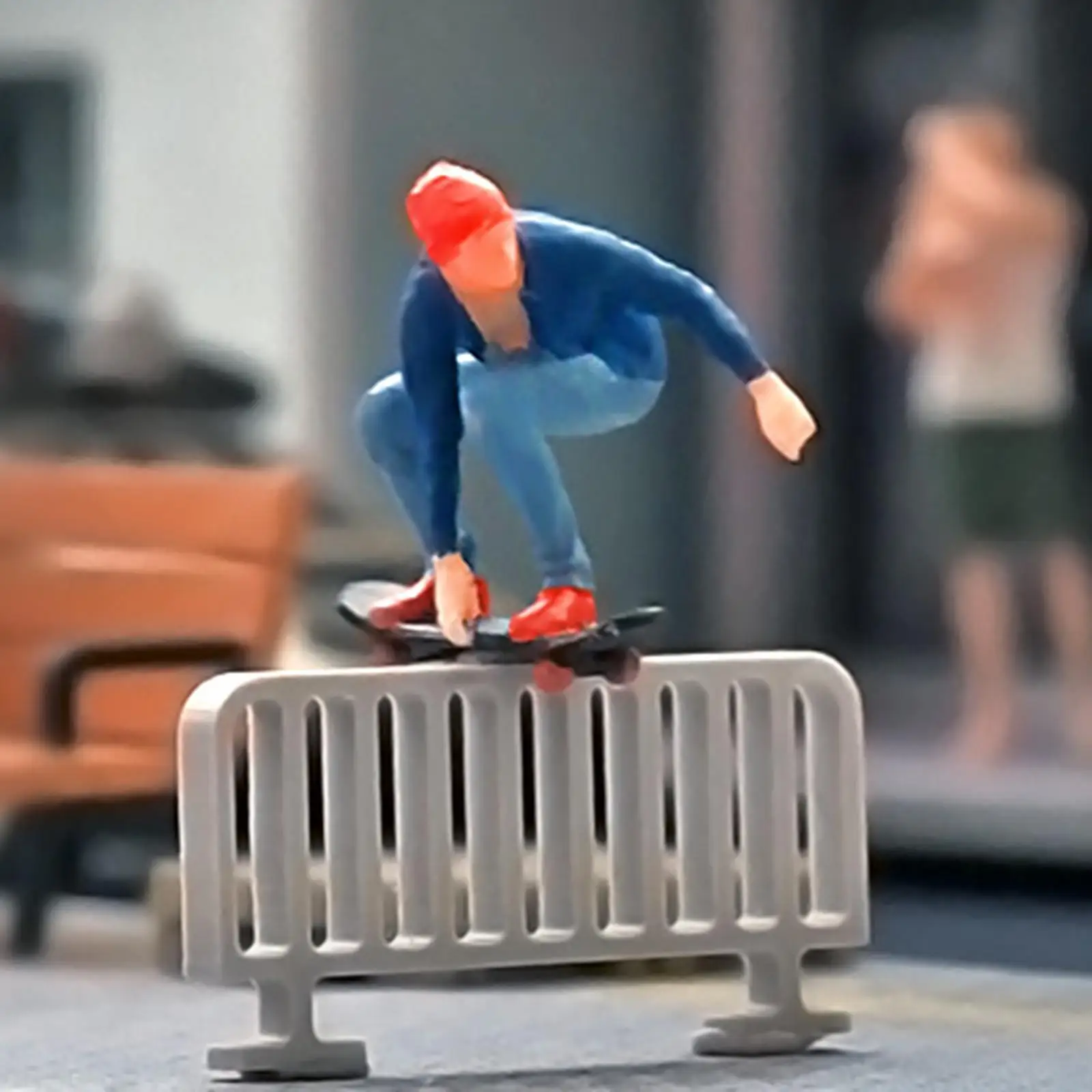 Miniature Figure Skateboard Boy Doll Toy for Railway Dollhouse Accessories