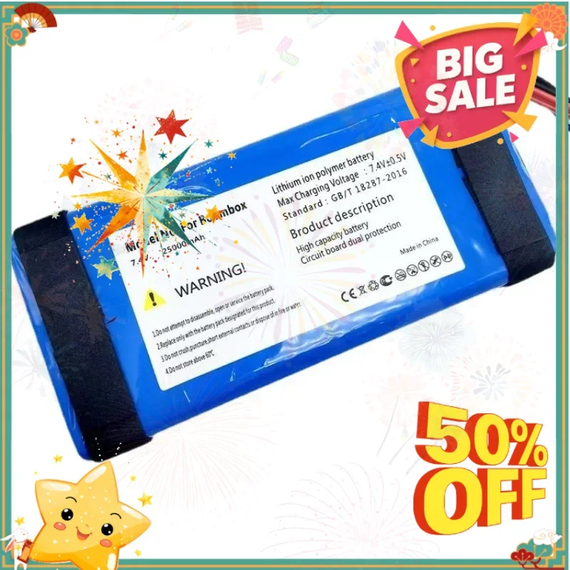 SWZY 25000mAh 7.4V  Battery for JBL Boombox GSP0931134 01 for JBL Boombox Battery JEM3316 JEM3317 JEM3318 Portable Bluetooth Spe