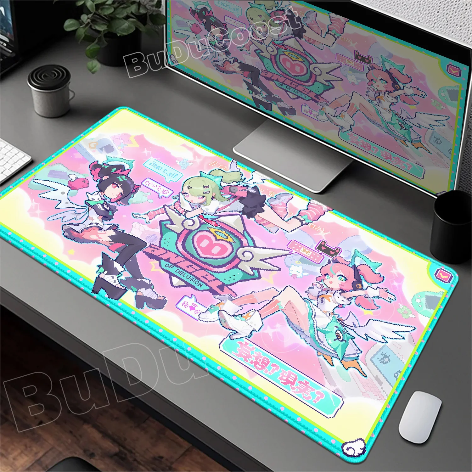 Cute ZZZ Aria Chinatsu Mousepad Angels of Delusion Anime Girl Zenless Zone Zero Mouse Pad Desk Mat XXL 900x400 Game Keyboard Mat