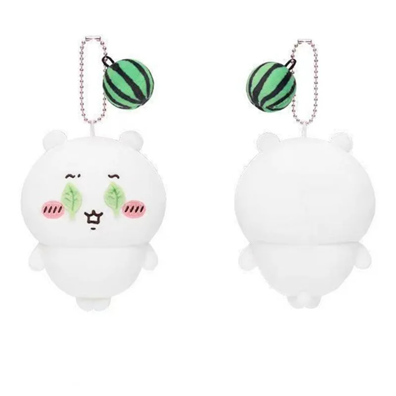 Chiikawa Watermelon Picking Leaf Cover Eyes Series Plush Pendant Hachiware Usagi Cartoon Doll Backpack Decor Gift For Young view 2