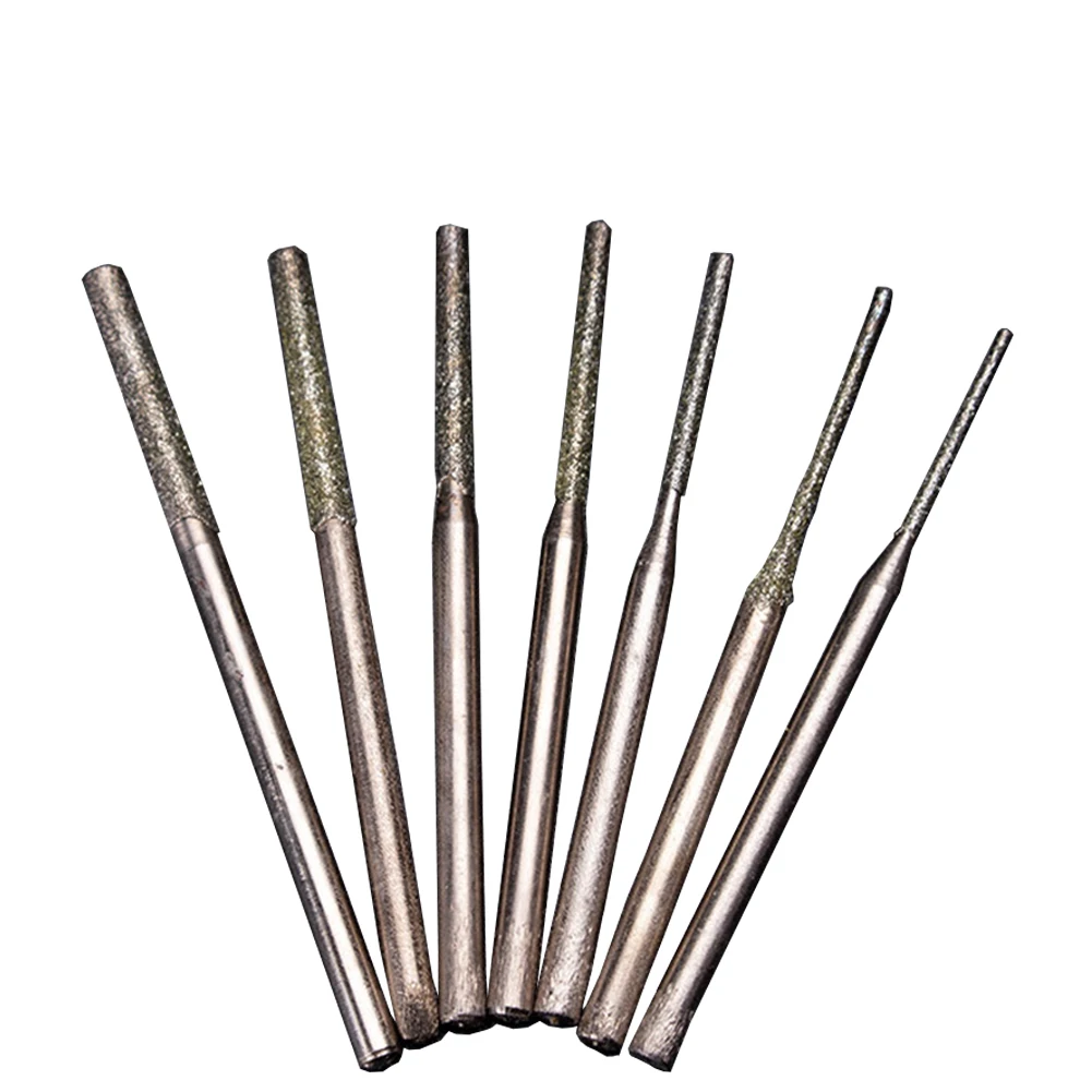 7 قطعة 0.8-2.5 مللي متر ثقب المنشار لقمة ثقب القطر جواهري الصنفرة المغلفة الصلبة بت الأحجار الكريمة الحفر إبرة لملحقات ثقب دقيق #2