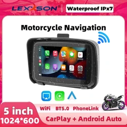 5 inch WiFi GPS Navigation Motorcycle Waterproof For Apple Carplay Screen Portable Motorcycle Wireless Android Auto Monitor