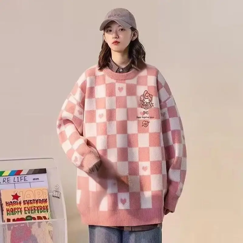 Y2K الكرتون أنيمي Kawaii سينامورول بلدي ميلودي كورومي محبوك قميص نسائي سترة التطريز اليابانية Jk موحدة سترة هدية