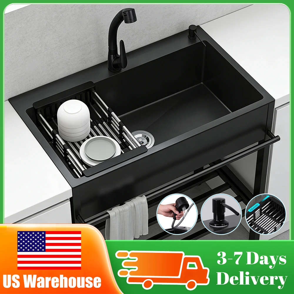

Freestanding Utility Kitchen Sink Single Bowl 315x1772 Inch with Faucet Drain Kit for Kitchen Bathroom Garage Laundry Room