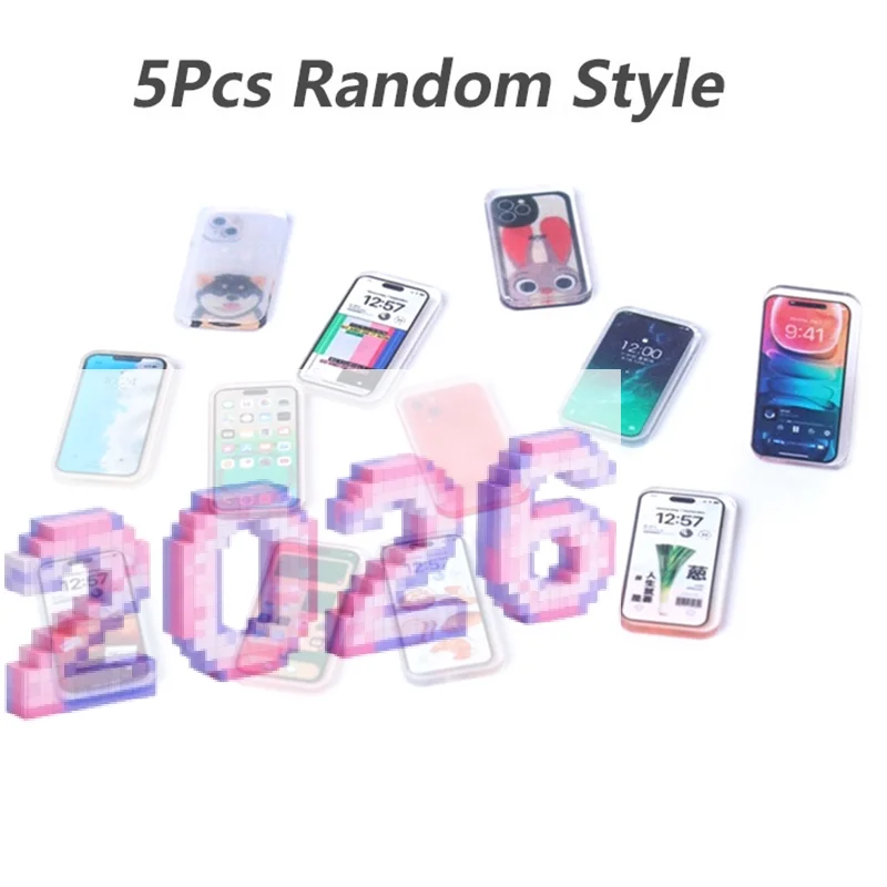 Kids Toys Smartphone - 5Pcs 1:12 인형 집 미니어처 휴대