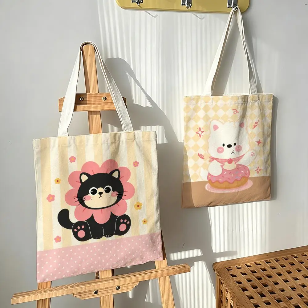 Dopamine-style small animals Storage Bags Canvas bags are suitable for going to class, shopping, gifts, and commuting