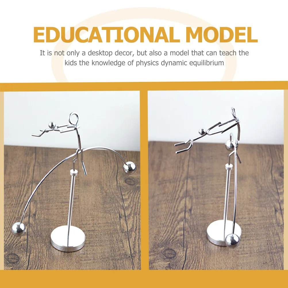 

Physics Balancing Couple Statue Desktop Decor Premium Metal Iron Aluminum Construction Dynamic Equilibrium Educational Ornament