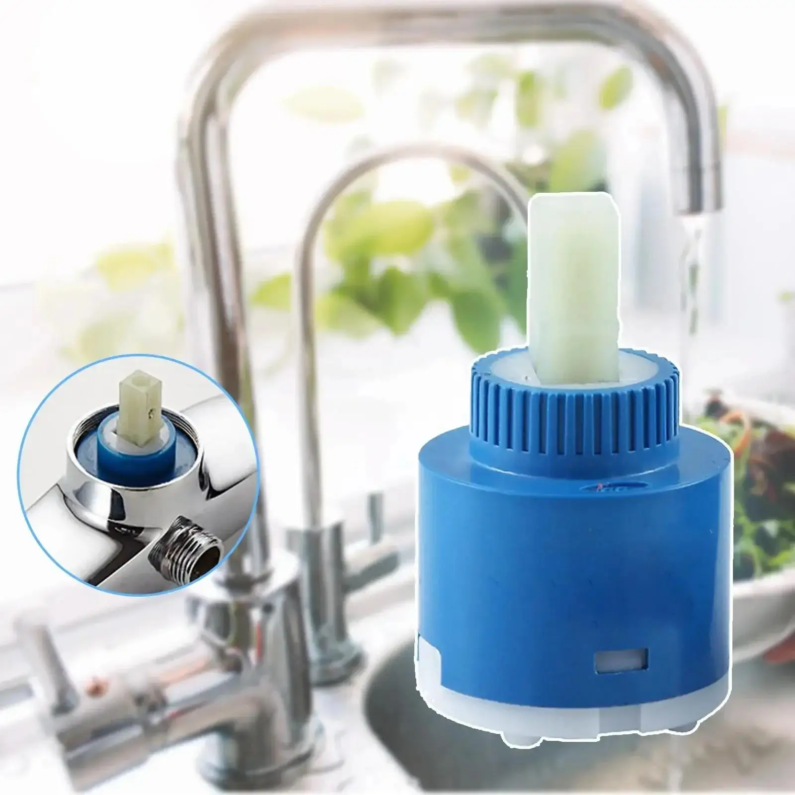 35mm 40mm Ceramic Disc Cartridge Mixer Faucet Thermostatic Valve PP Plastic Cartridges