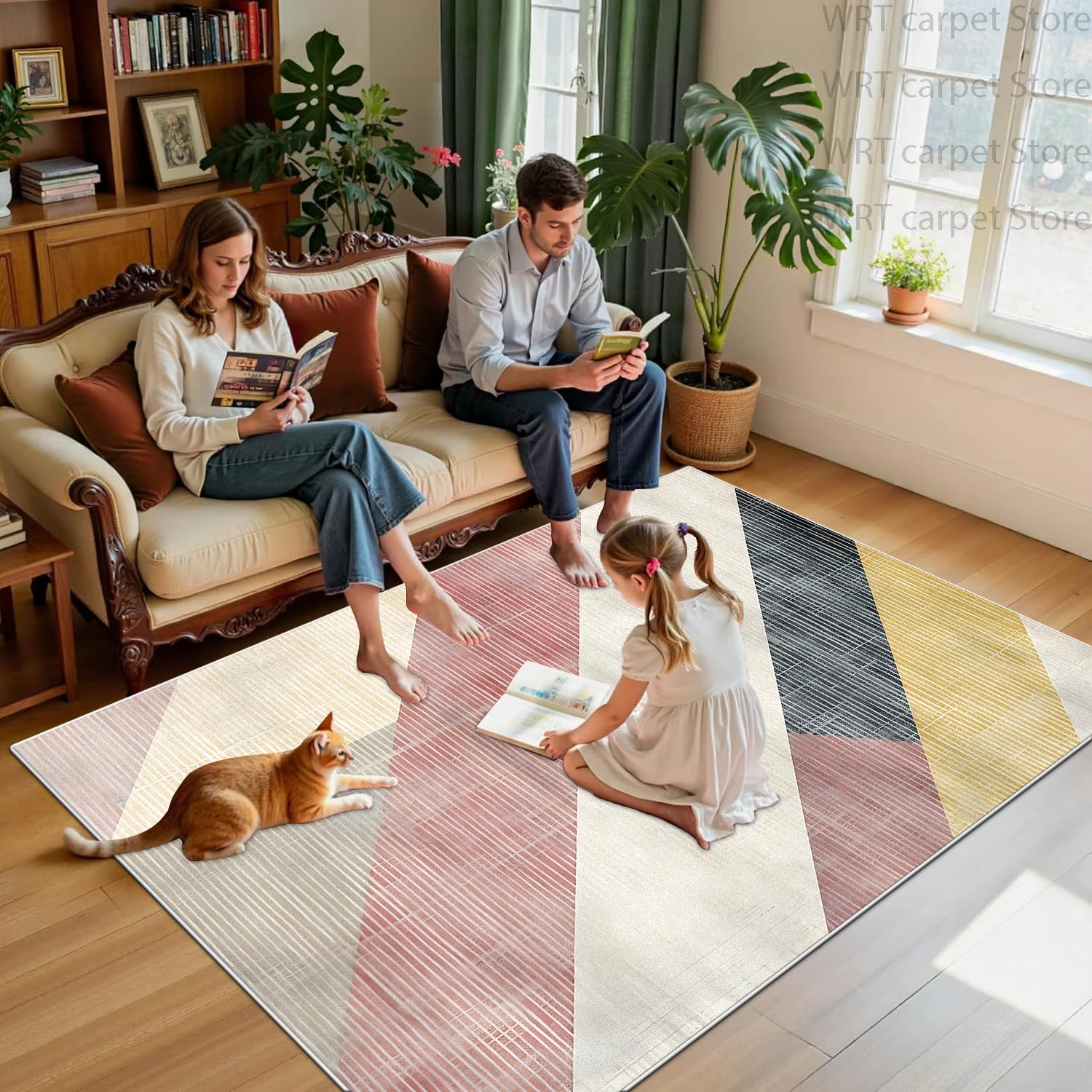 モダンな幾何学模様のリビングルームカーペット、軽贅沢な寝室用 - Home Decor Lighting Wholesale のレビューと価格