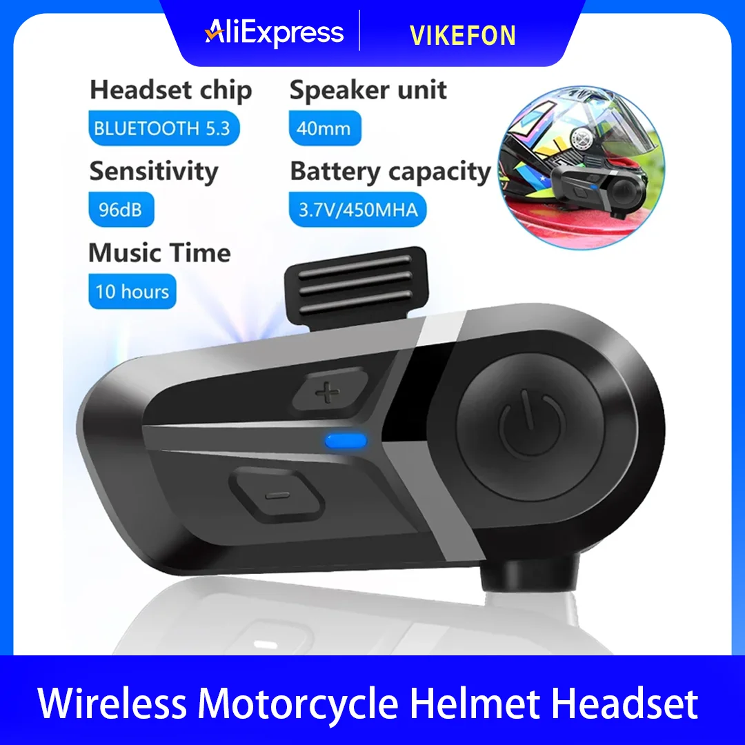 

Bluetooth 5.3 Wireless Motorcycle Helmet Headset Hands-free Call Phone Motorcycle Waterproof Earphone Music Player Moto Helmet