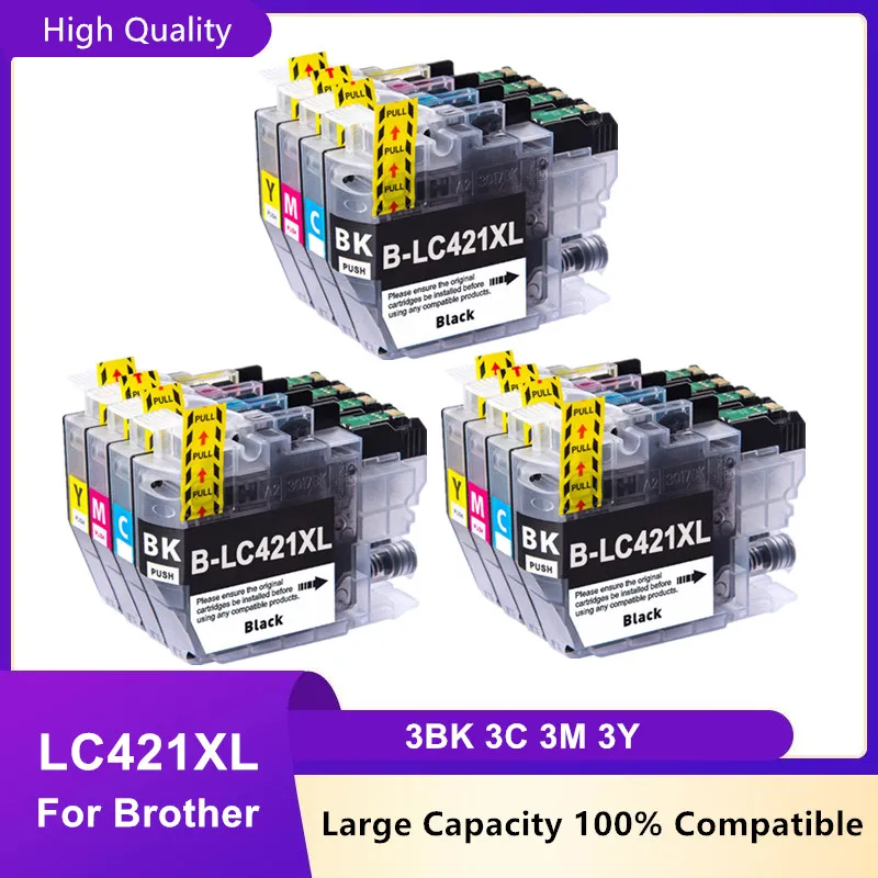 cartucho de tinta de alta capacidade compativel com brother lc421xl lc421 421xl brother dcp j1050dw mfc j1010dw dcp j1140dw 01