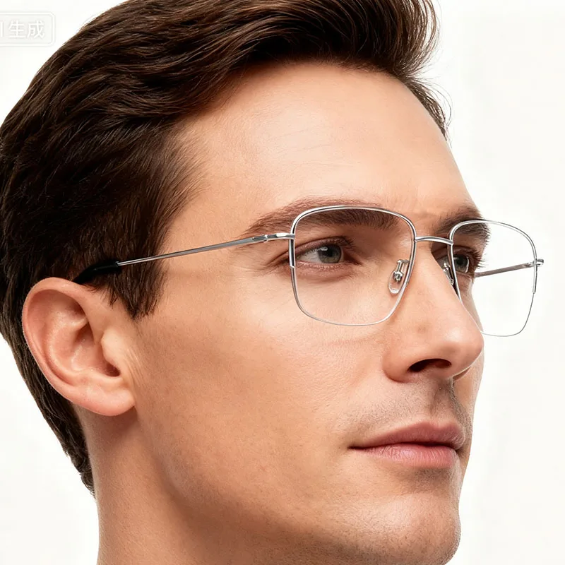 EYELUYAN Ultralight Pure Titanium Square Myopia Frame Wiht Recipe Unisex Photochromic Progressive Prescription Glasses