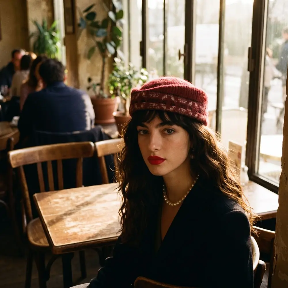 French Style Fair Isle Pattern Pillbox Hat Jacquard Fedoras Fedora Hat Solid Color Elegant Airline Stewardess Caps Banquet