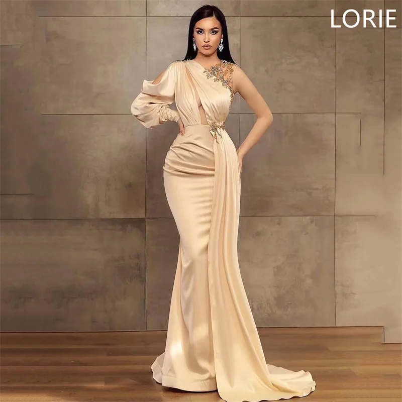 

LORIE Mermaid Evening Dresses vestidos de fiesta One Shoulder Prom Gowns Gauze فساتين سهرة Customized 2025