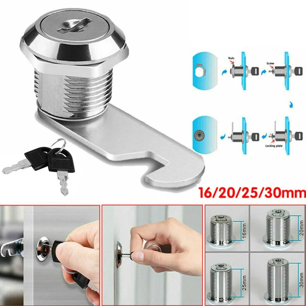 Drawer Lock Cam Lock Cabinet Lock Cylinder 16/20/25/30mm Drawers Filing Cabinet Locker Mailbox Lock With 2 Keys