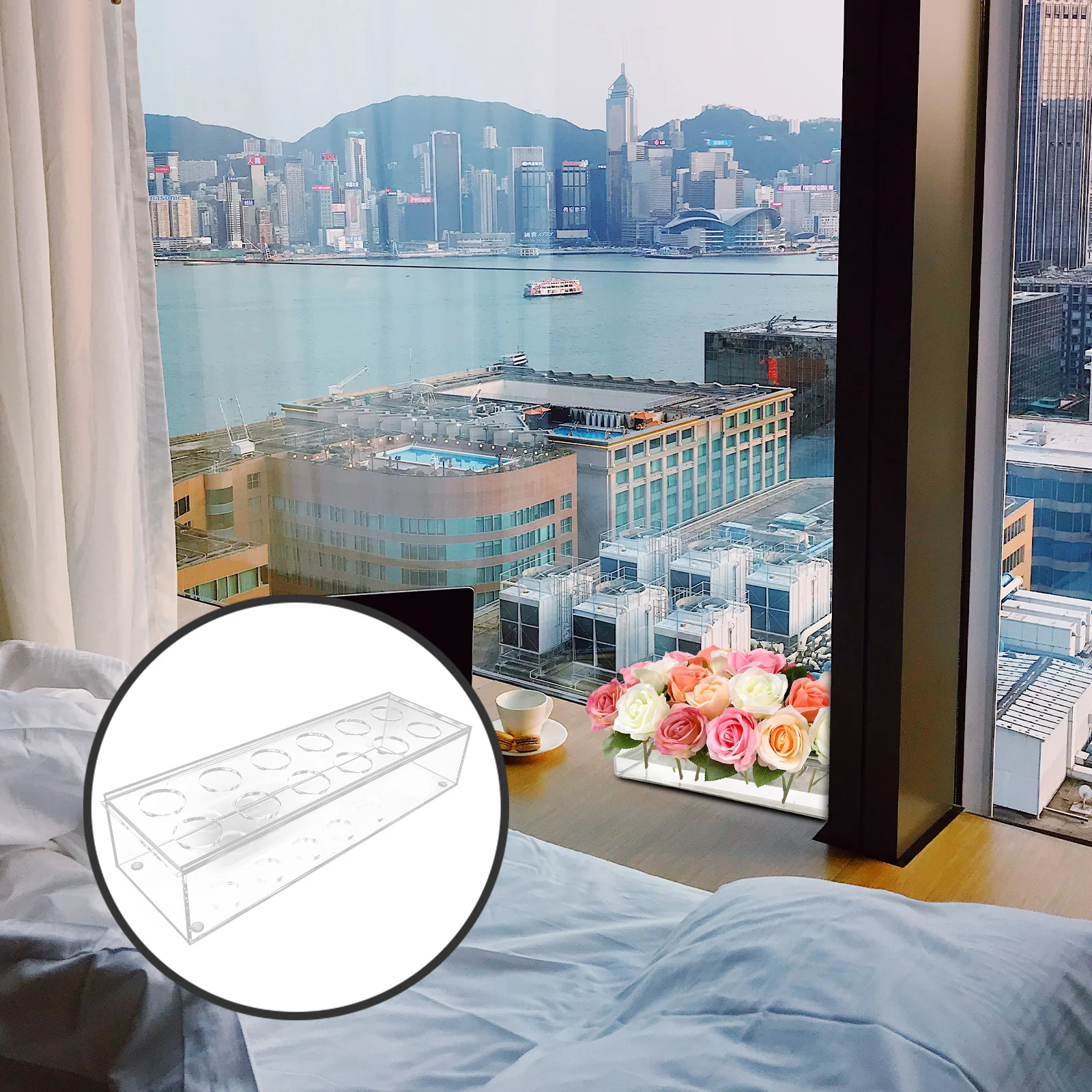 

Desktop Acrylic Vase for Flower Small Bouquet Holder Lightweight Decorative Floral Arrangement Bottle Ideal for Office Tabletop