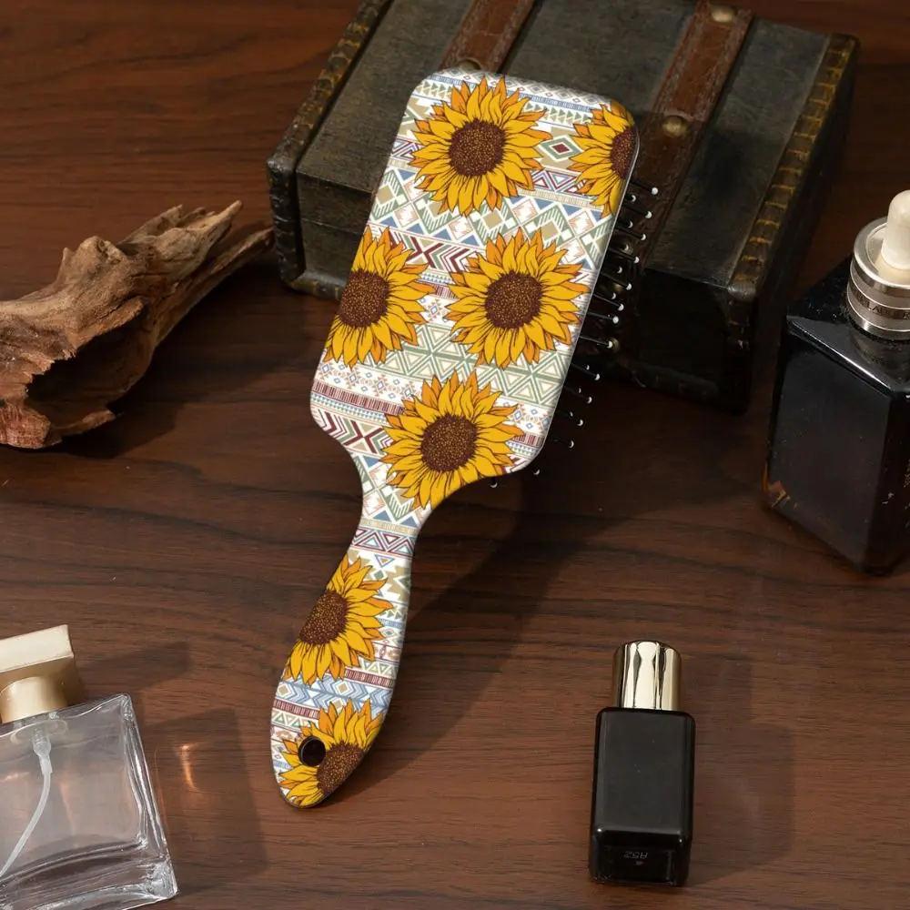 Anti Static Air Cushion Comb Sunflower Bohemian Style Massage Comb Square Eco-Friendly Air Bag Hair Comb