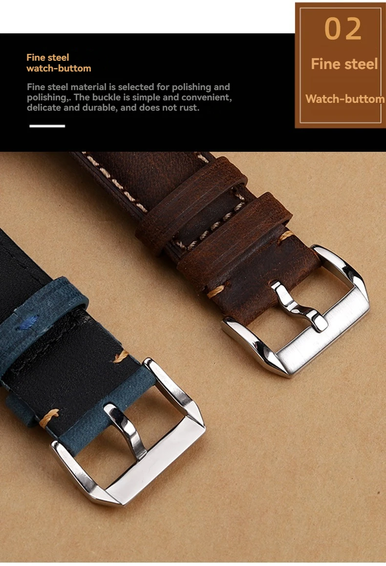 20 22mm Curved End Retro Matte Strap for Rolex Black Green Water Ghost Yacht Omega Seamaster 300 600 AT150 Leather Watch Band