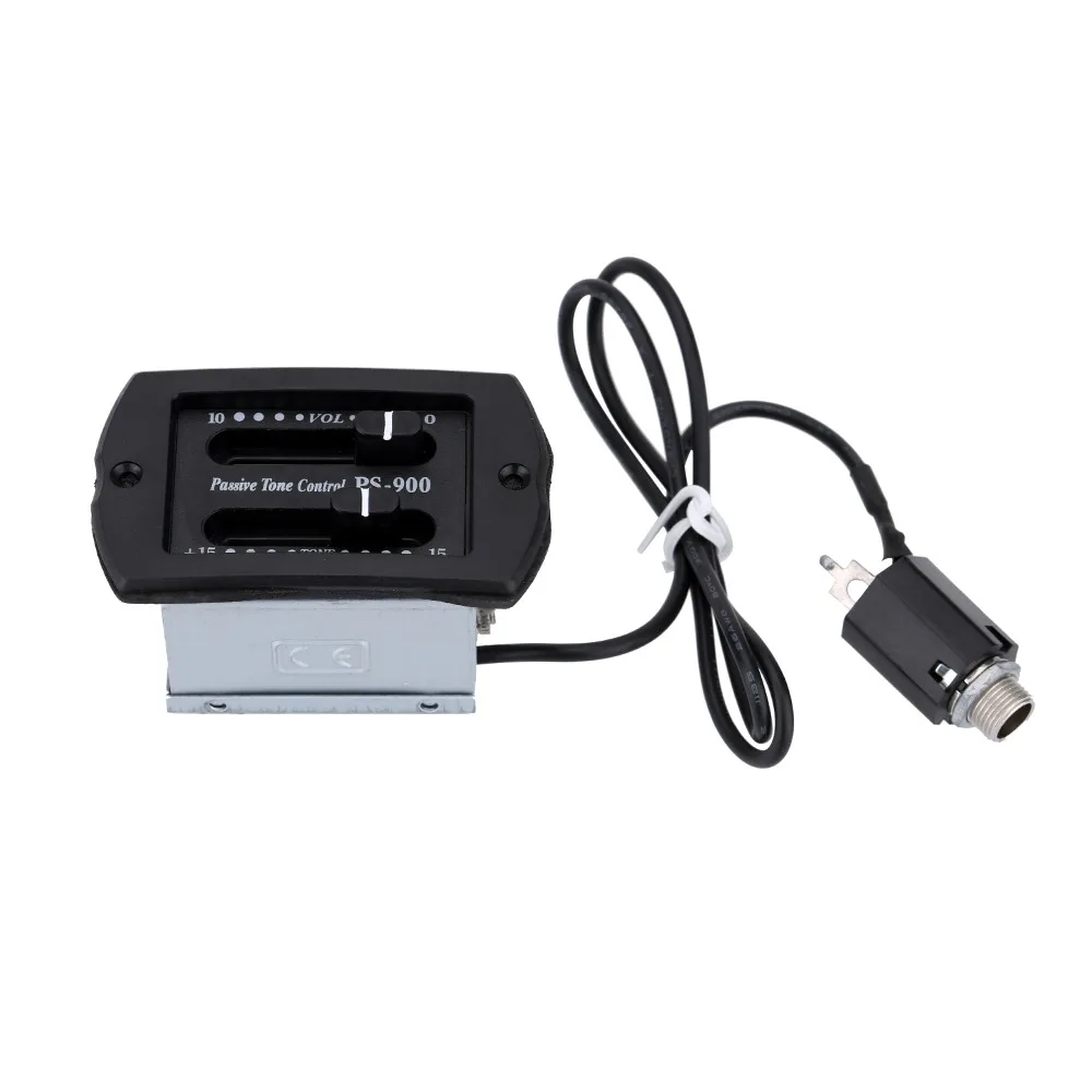 ​Small Passive Type​ Acoustic Guitar EQ​ ​PS900 Model ​6.35MM Plug​ ​EQ Equalizer Preamp​ ​Black ​Piezo Pickup Tuner