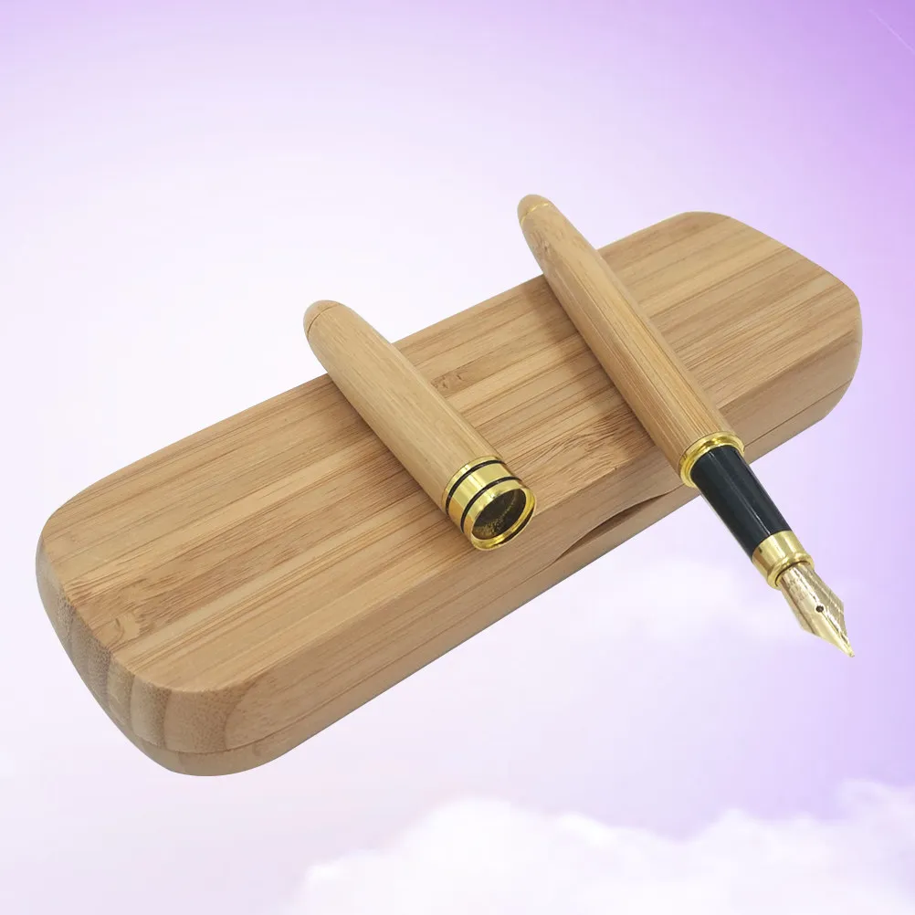 

Bamboo Fountain Pen Set Comfortable Grip Smooth Writing Calligraphy Journal Office Gift Box Pens for Gifts Pen with Gift Box