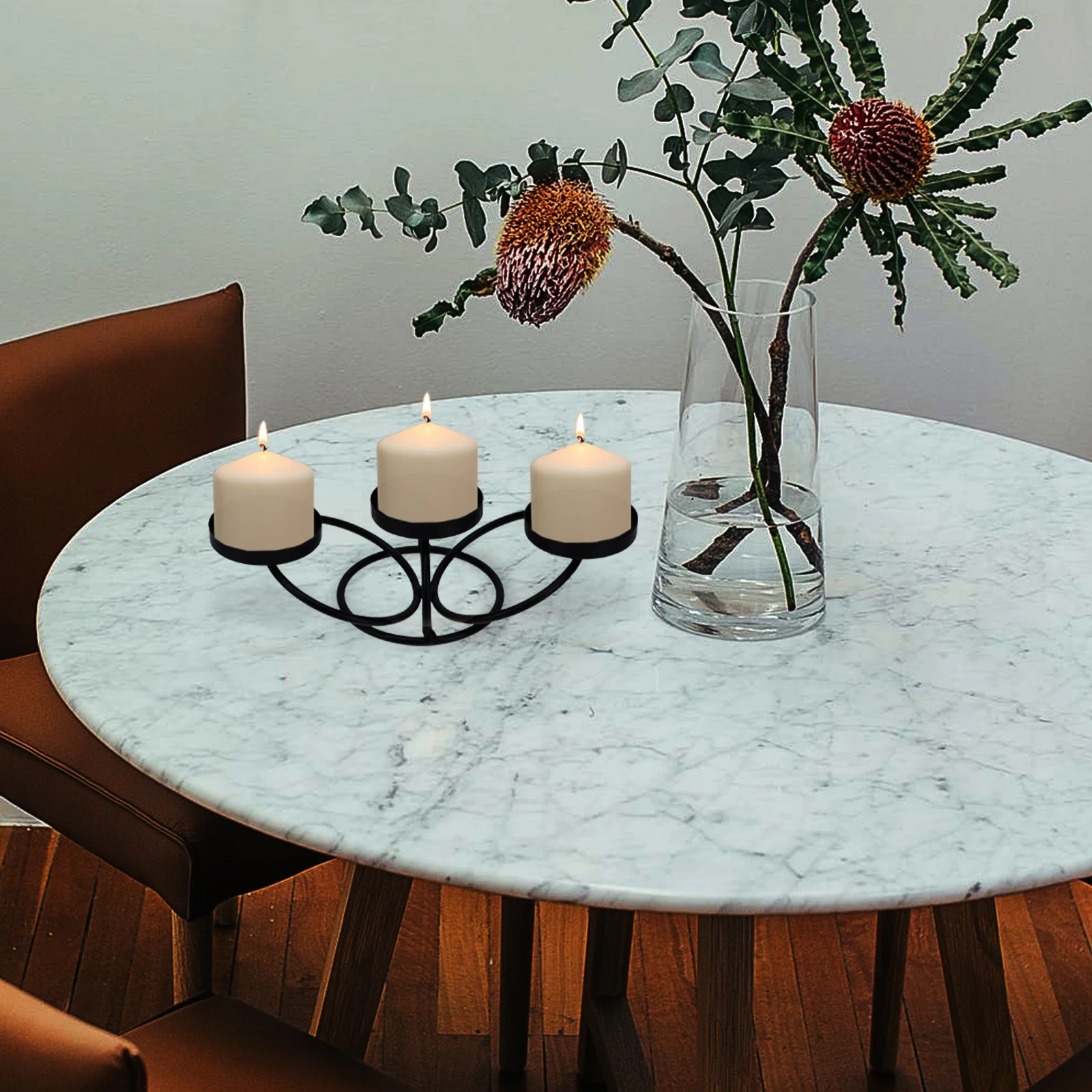 

Рождественский декор, железный держатель, кованая стойка, подставка для стола, вечеринки, ужина, центральная часть, многоразовый креативный дизайн, черный