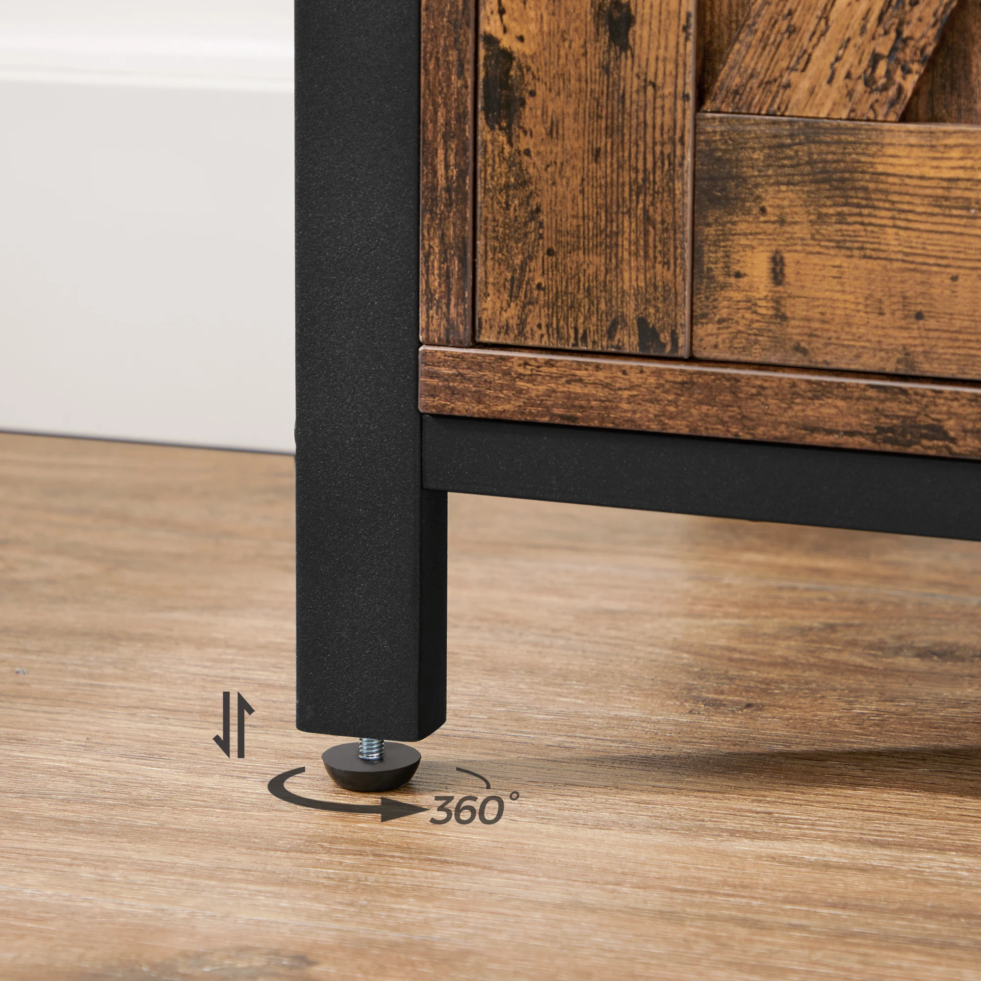 خزانة تخزين VASAGLE مع خزانة وأرفف ، طاولة بوفيه ، خزانة جانبية ، أبواب حظيرة ، غرفة طعام ، مطبخ ، غرفة معيشة #5