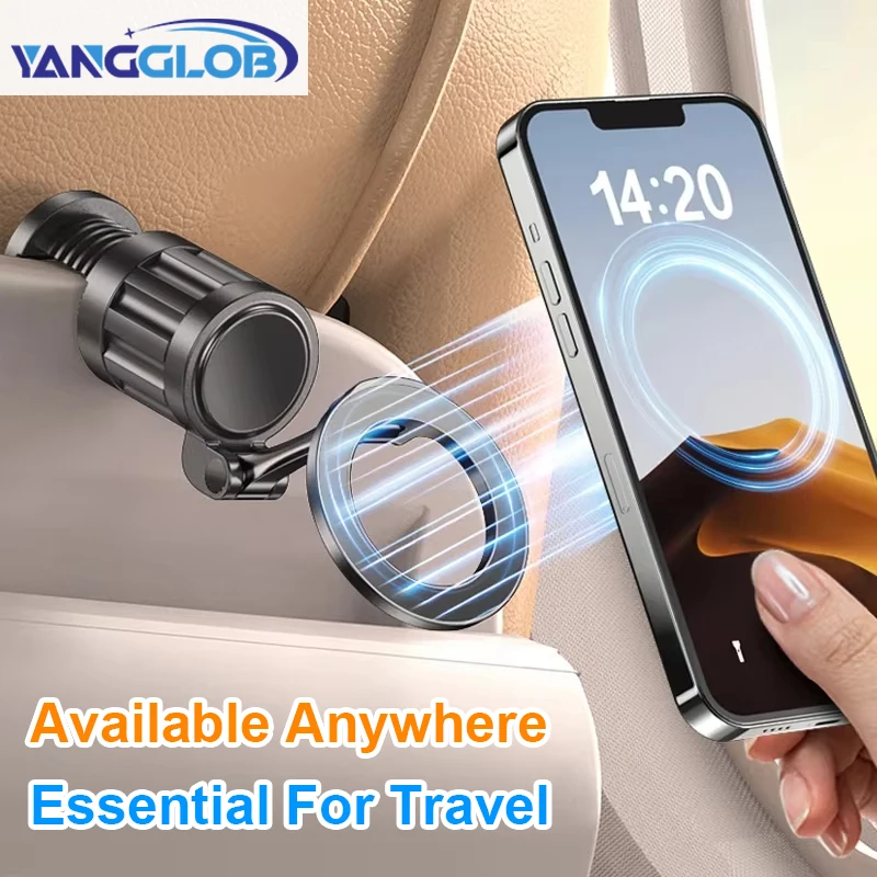 

Adjustable Multi-function Magnetic Phone Clip Holder 360° Rotating Car Headrest Mount for Magsafe iPhone Universal Car Bracket