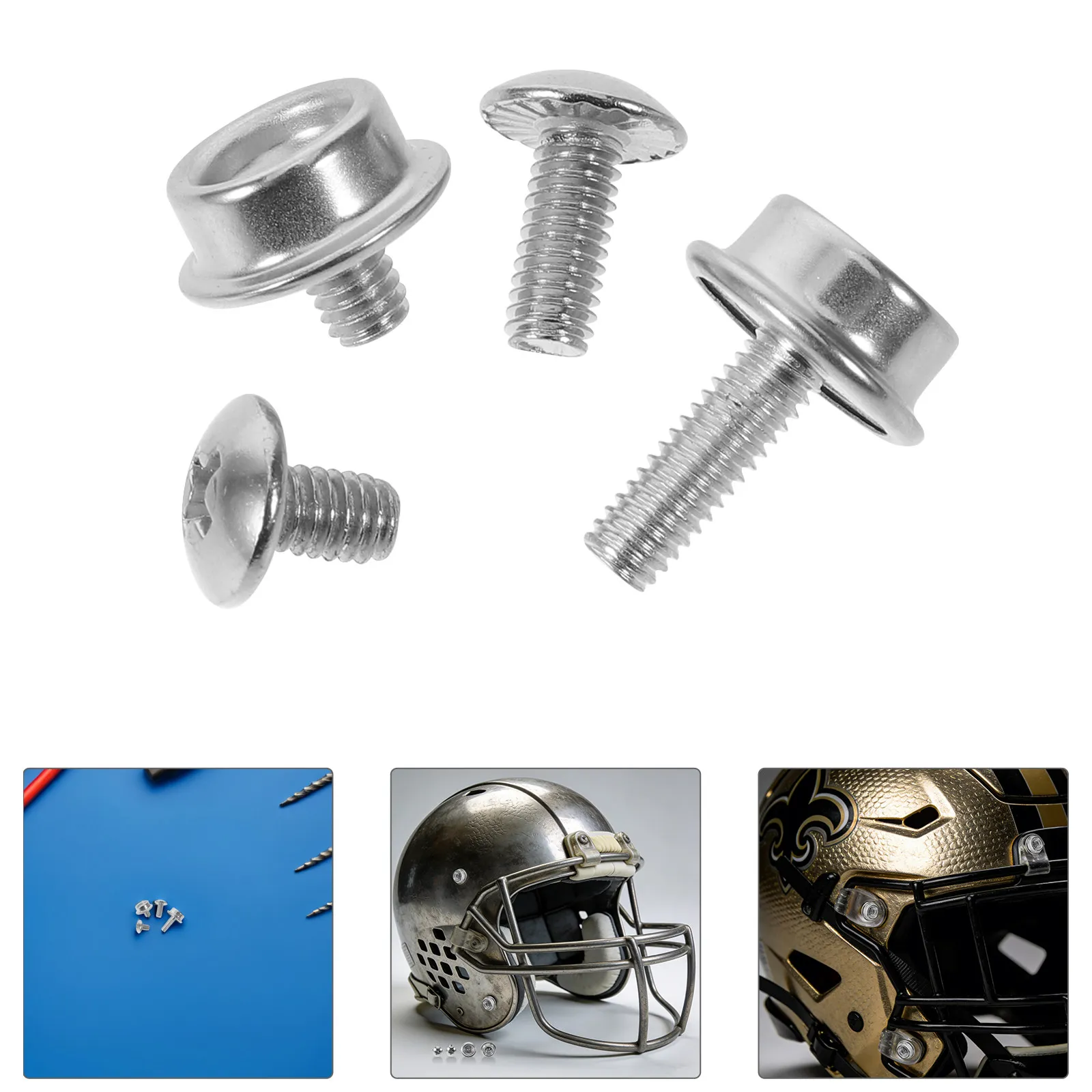 24Pcs Football Screws Universal Stainless Steel Replacement Hardware Kit for Hockey Visor Face Mask Mounting Fasteners