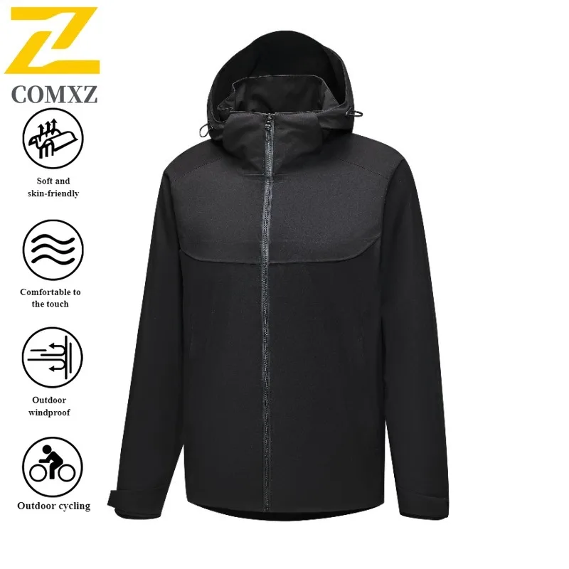 

COMXZ Windbreaker Men's Waterproof Windproof Trendy Outdoor Premium Jacket for Hiking Camping Fishing Spring Autumn Breathable