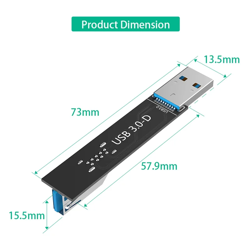 Novo! Adaptador de cartão USB 3.0 9Pin macho para fêmea para PC laptop