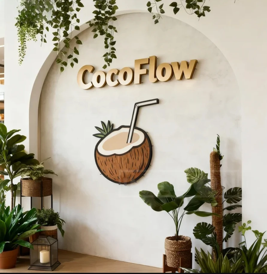 شعار حديث مخصص 2D علامة معدنية رسائل معدنية غير مضيئة أضواء لافتة الإعلان Led الاكريليك علامات رسالة جدار المرآب