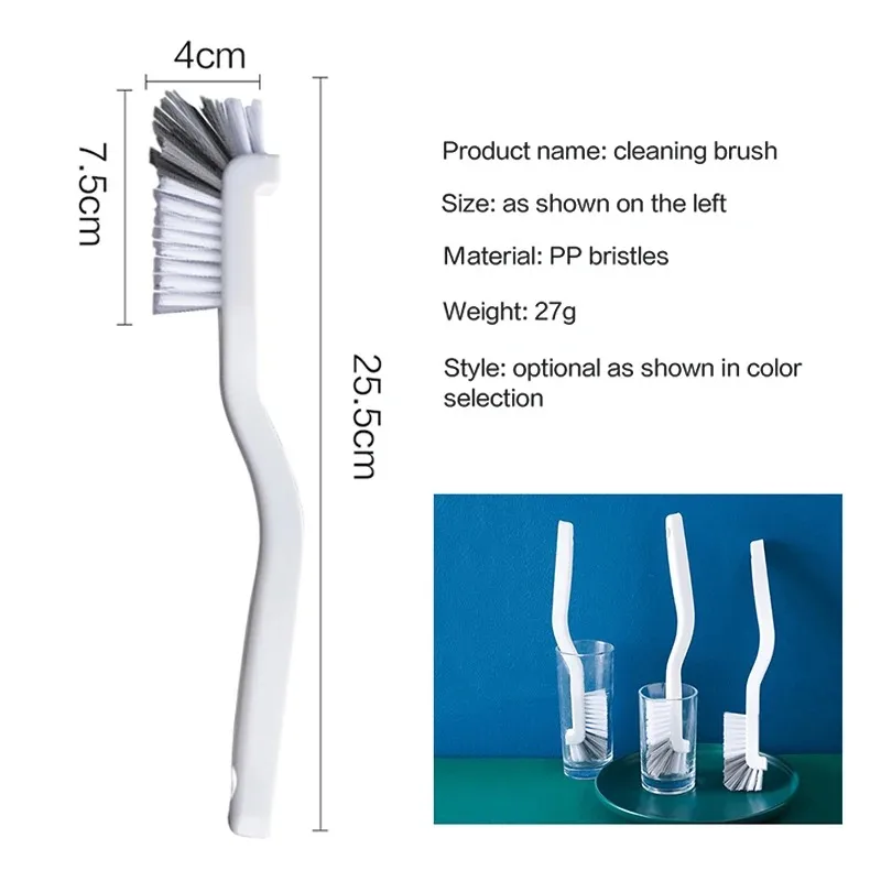 360 Degree Cleaning Narrow Brush Plastic Long Handle Milk Bottle Glass Tube Cleaning Pot and Bowl Brush Household Kitchen Tools