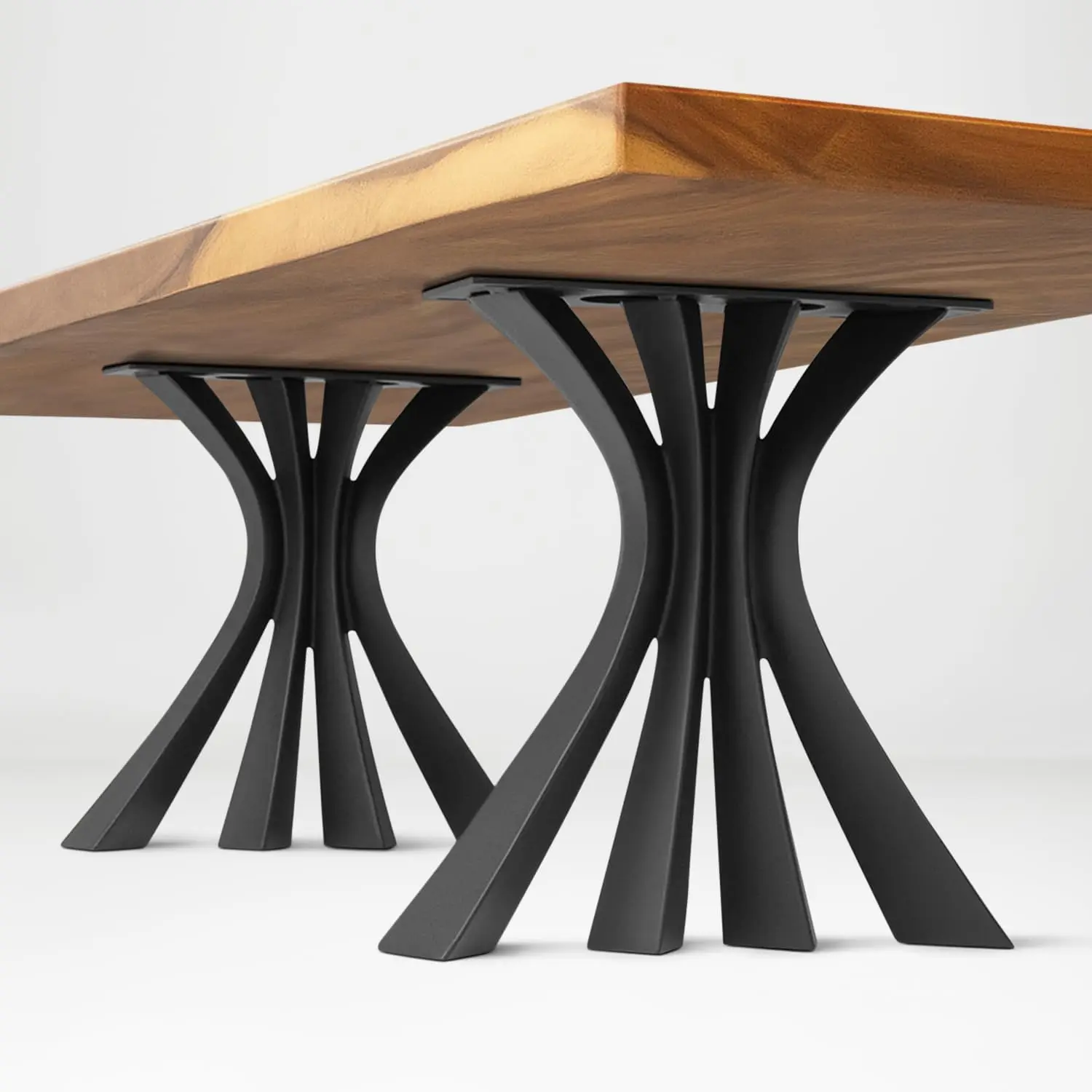 

16" H 126 Akro Handcrafted Black Metal Table Legs and Bases for Bench | Steel Coffee Table Legs | Rust-Resistant, Adjustable Fur