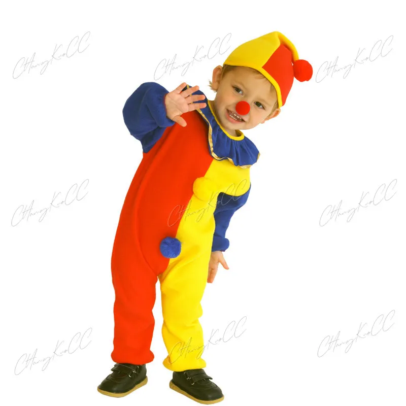 Kids Child Cosplay Clown Costumes for Kids Girls Boys Toddler Halloween Purim Carnival Fancy Dress Party Naughty Haunted House