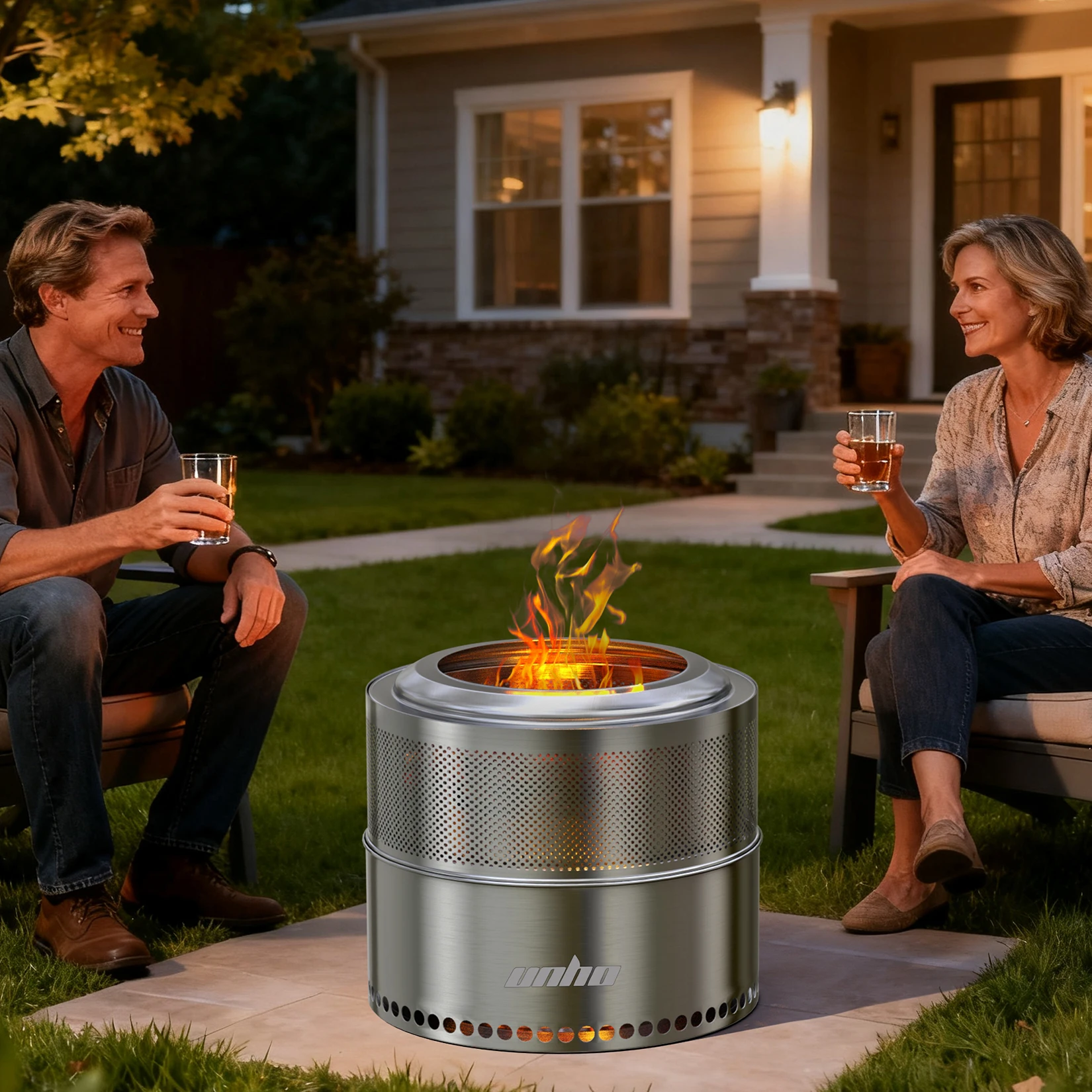 Stainless Steel Fire Pit Stove Outdoor Camping Firewood Burner