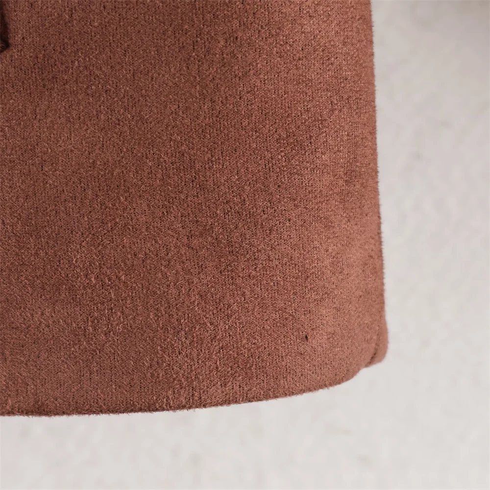 秋の新作レディース服 インスタグラムブロガー愛用 模造鹿毛プリーツスタンドカラージャケット