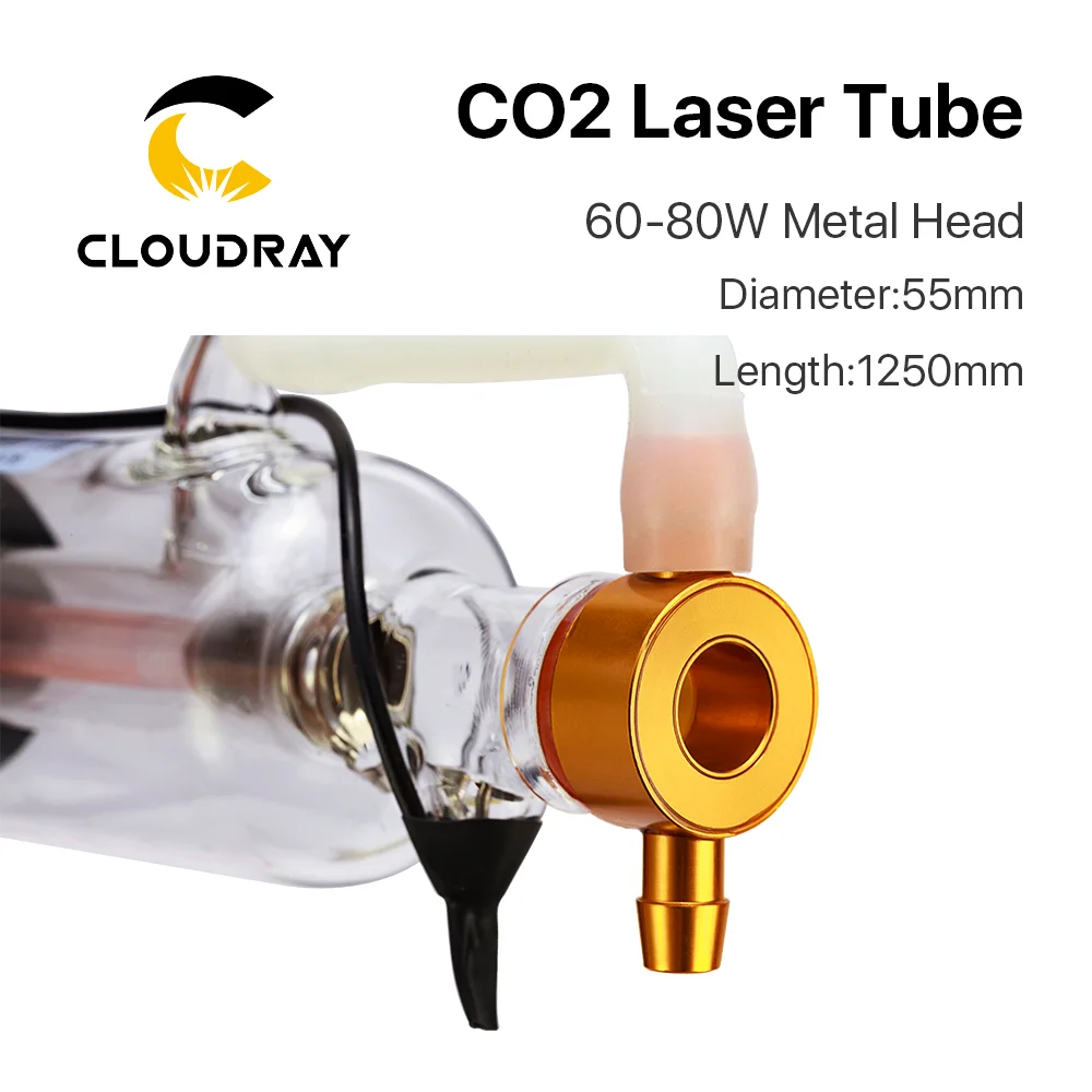 Imagem -02 - Clo- Tubo com Cabeça de Metal para Máquina de Gravação a Laser Co2 cr 6080w Diâmetro 55 mm Length mm Comprimento Machine um