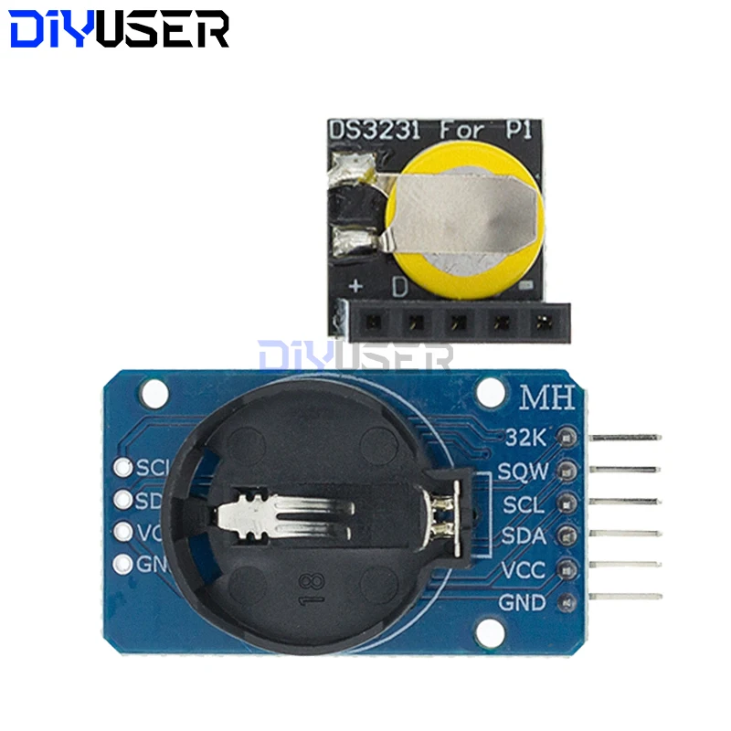 DIYUSER DS3231 AT24C32 IIC Module Precision Clock Module DS3231SN / DS3231M Memory 3.3V/5V For Raspberry Pi