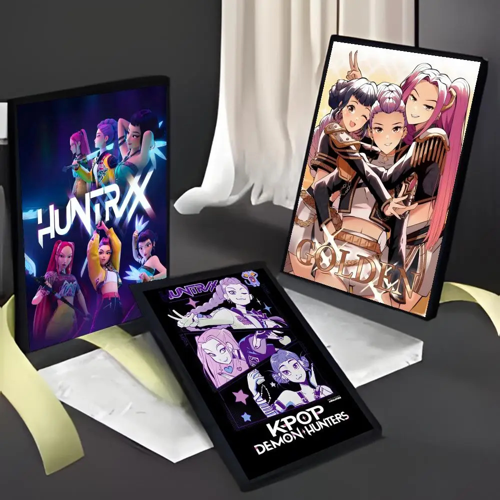 فيلم K-Pop Demon Hunters-A ملصق كرتوني لوحة ذاتية اللصق مع مطبوعات ديكور غرفة نوم المنزل وغرفة المعيشة #2