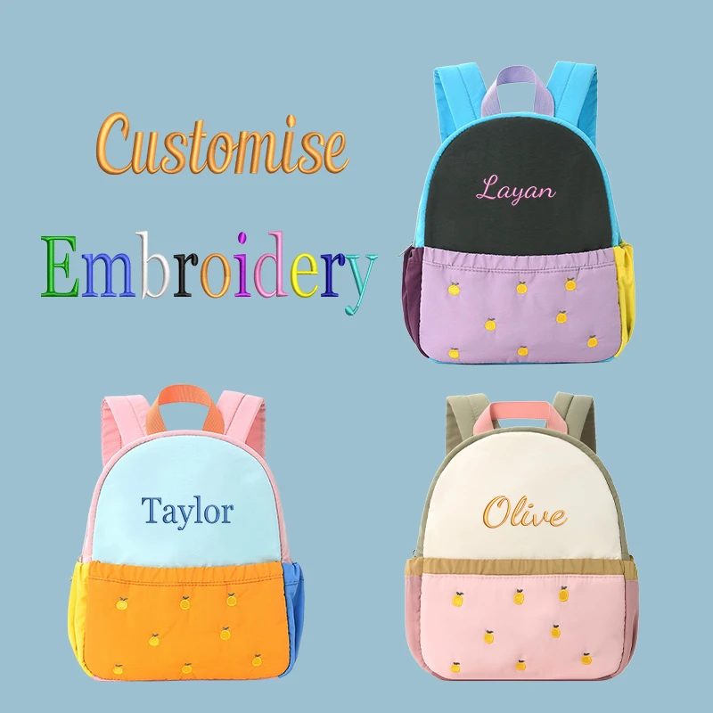 Embroidered custom-New style with 3 available options, dopamine clash colour design, fashionable double shoulder backpack！！！