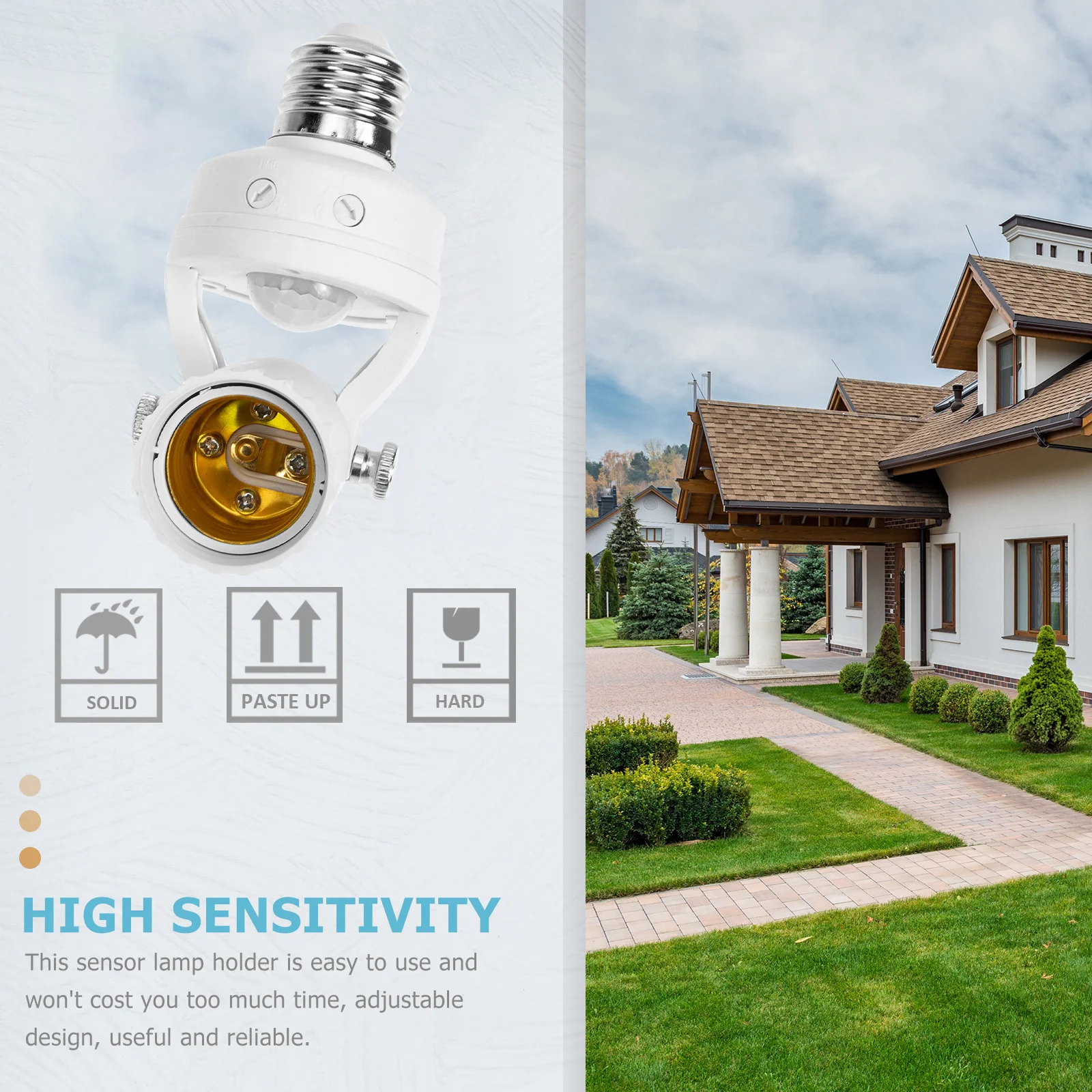 

E27 Sensor Lamp Socket Adjustable Practical Infrared Sensor Lamp Holder with Human Motion Detection for Schools Hotels Aisles